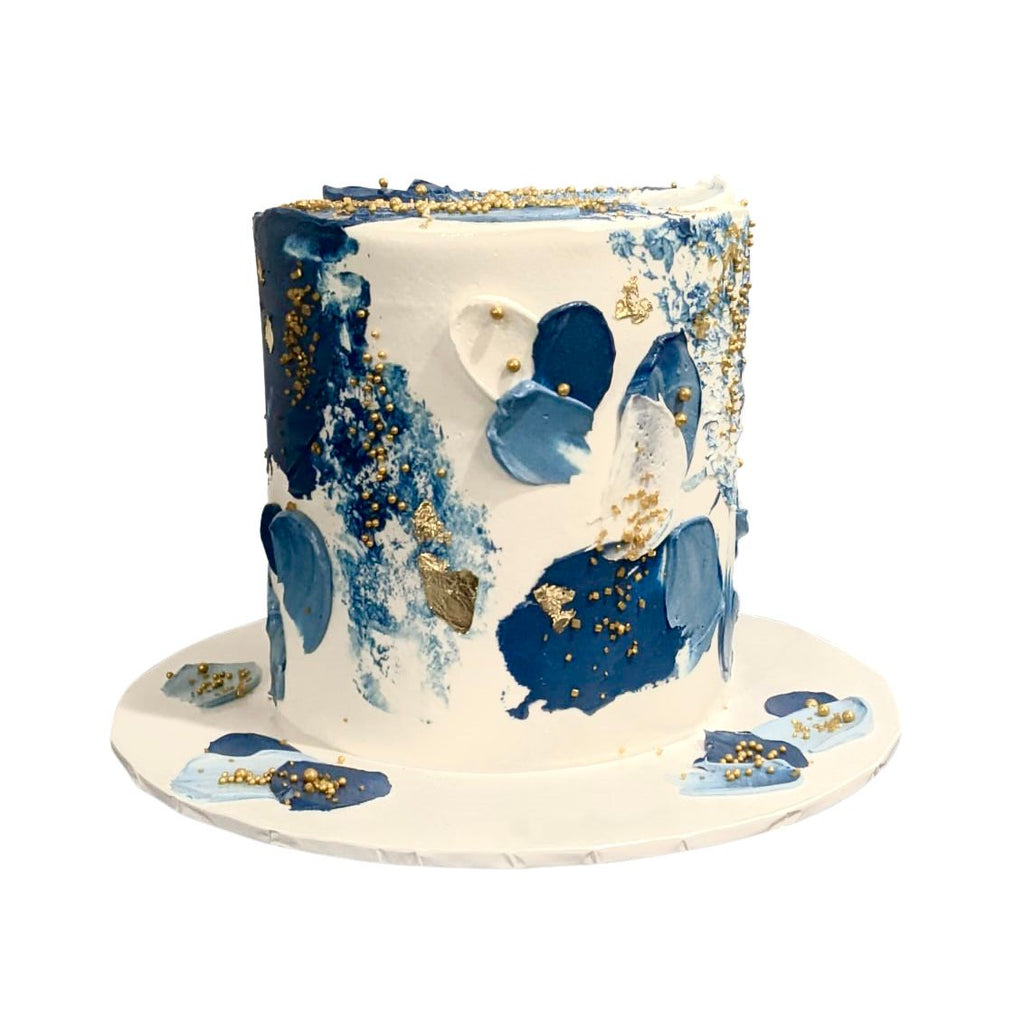 Blue Canvas Style Cake