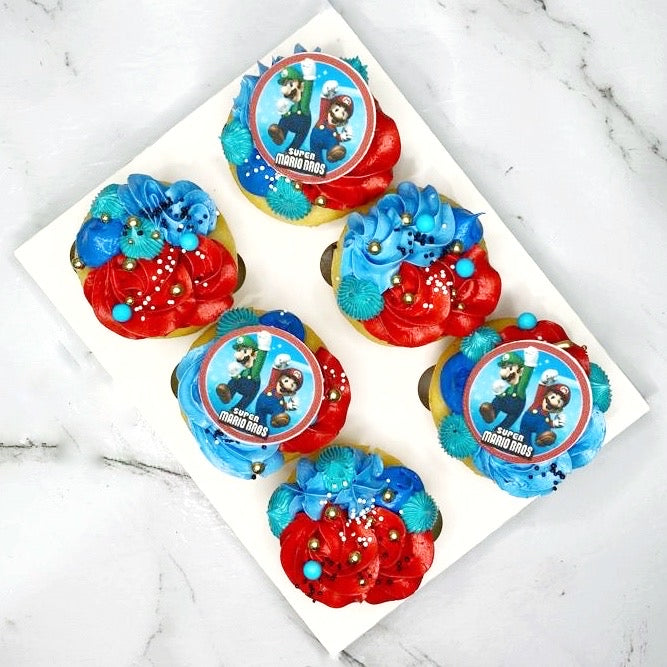 Super Mario Bros Themed Cupcakes (6 Pack)