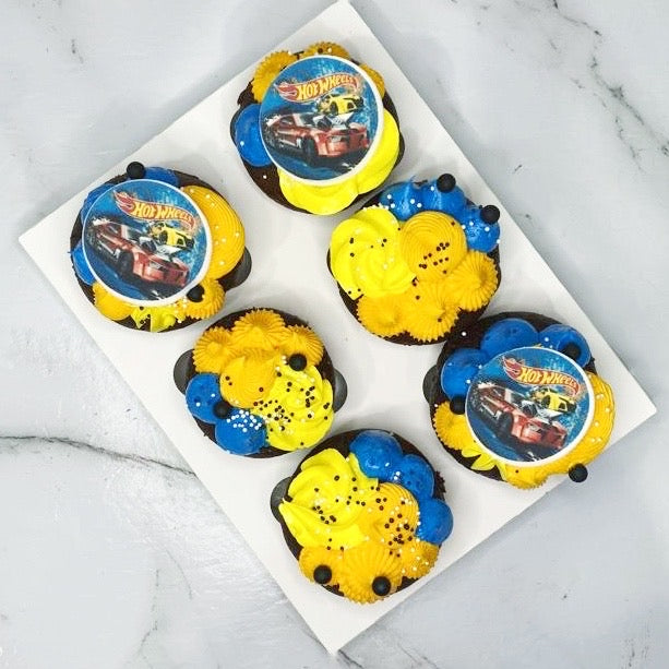 Hot Wheels Themed Cupcakes (6 Pack)