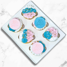 Load image into Gallery viewer, Gluten Free Gender Reveal Themed Cupcakes
