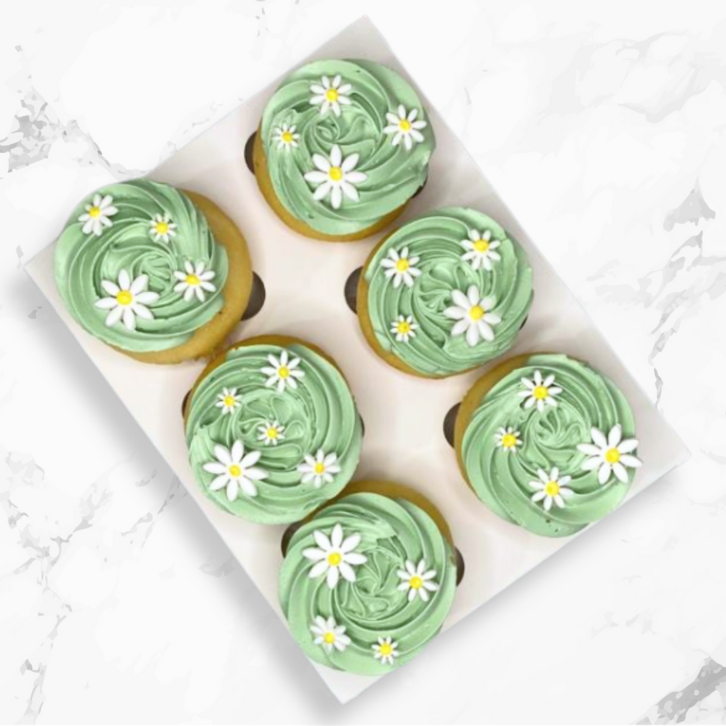 Gluten Free Green Daisy Cupcakes