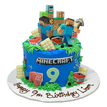 Load image into Gallery viewer, Mine Craft Buttercream Themed Cake

