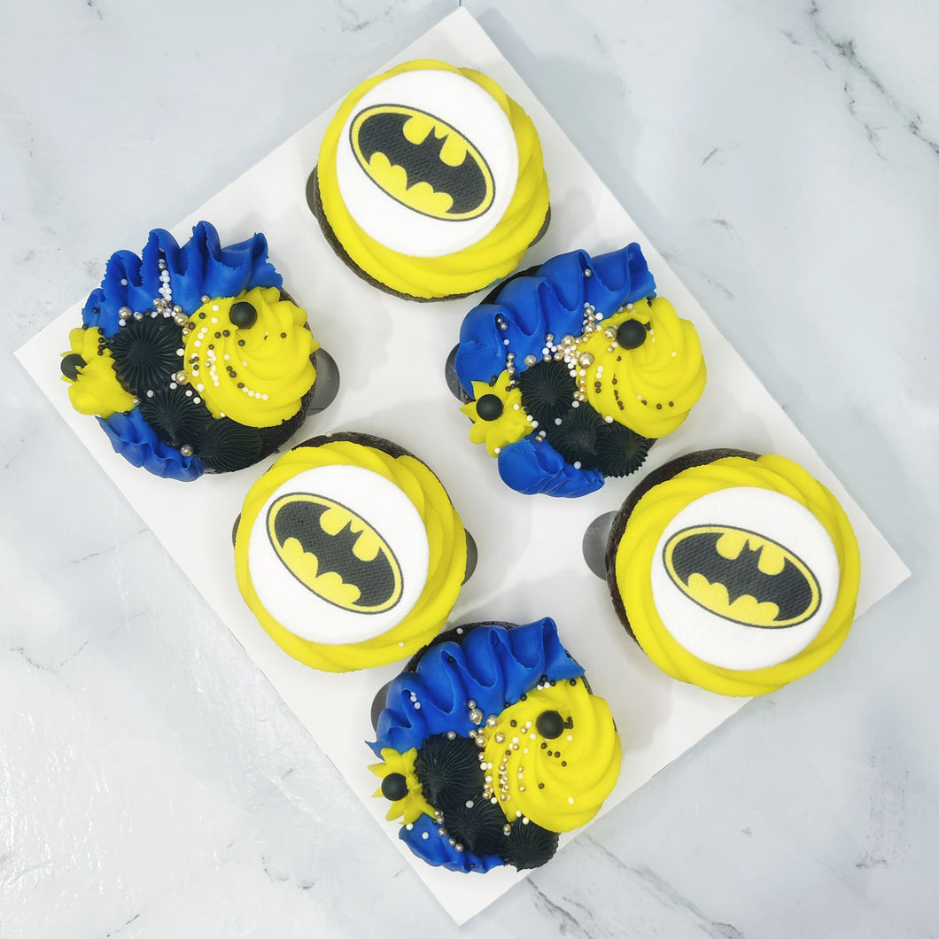 Batman Themed Cupcakes (6 Pack)
