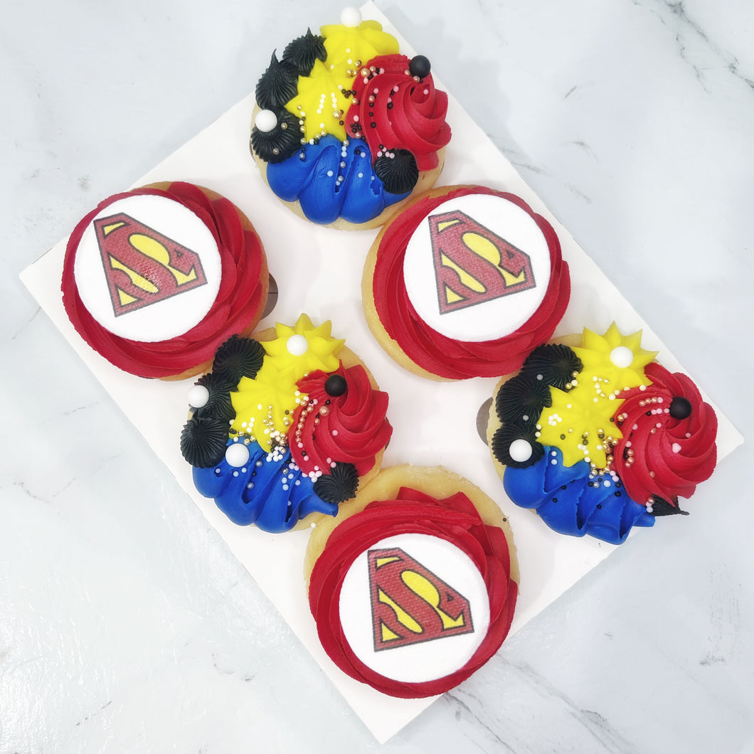 Superman Themed Cupcakes (6 Pack)