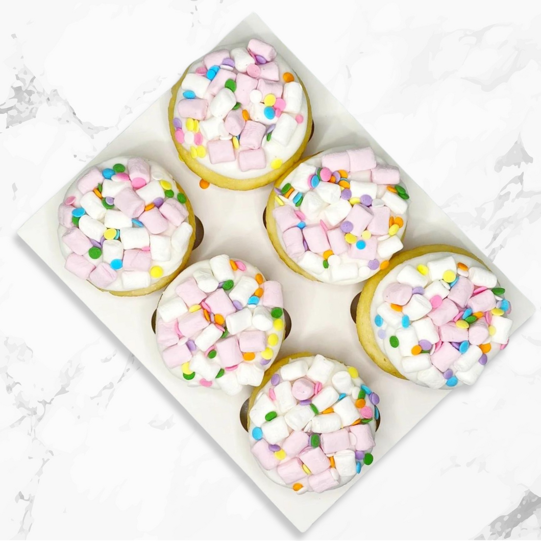 Marshmallow Rainbow Pastel Cupcakes (6 Pack)