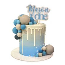 Load image into Gallery viewer, Blue and Beige Theme Cake
