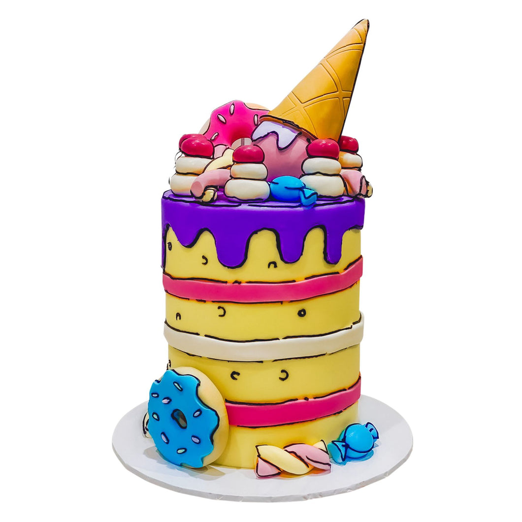 Cartoon Style Dessert Cake