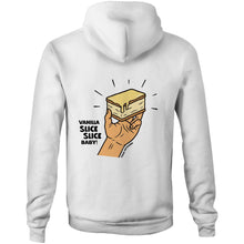 गैलरी व्यूवर में इमेज लोड करें, Vanilla Slice Slice Baby! - Pocket Hoodie Sweatshirt (Design 1)
