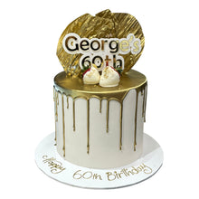Load image into Gallery viewer, White &amp; Gold Simple Theme Cake
