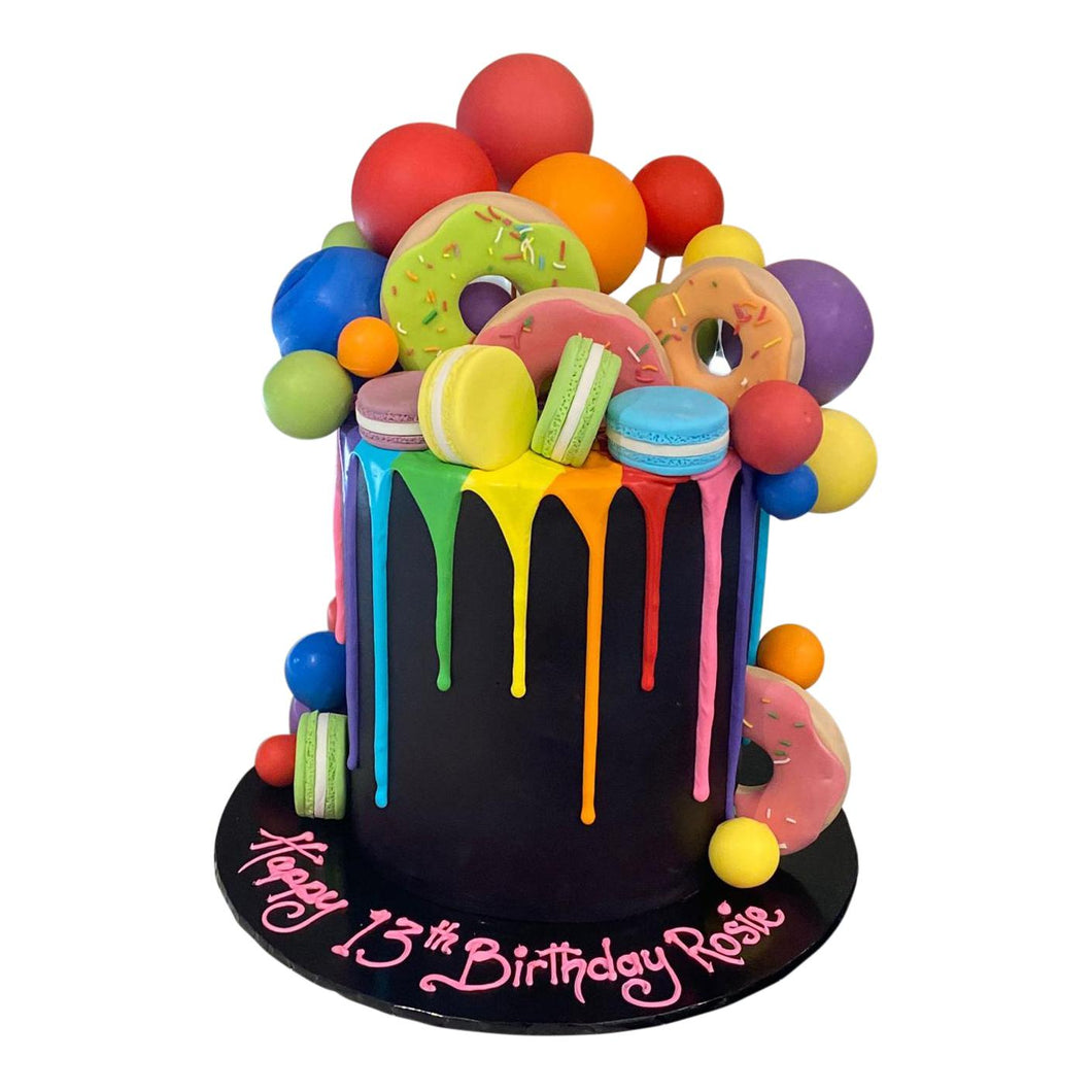 Black and Colourful Fun Cake