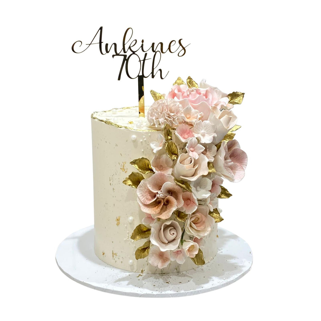 Elegant Sugar Flowers Cake