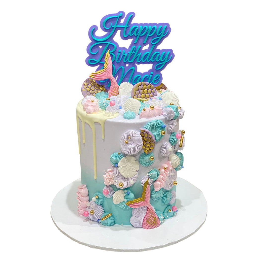 Mermaid Theme Cake Topper Included