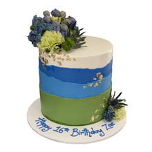 Load image into Gallery viewer, 4 Colour Layer &amp; Flowers Cake
