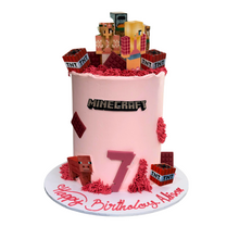Load image into Gallery viewer, Mine Craft Buttercream Themed Cake
