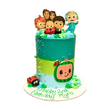 Load image into Gallery viewer, Coco Melon Themed Tall Cake
