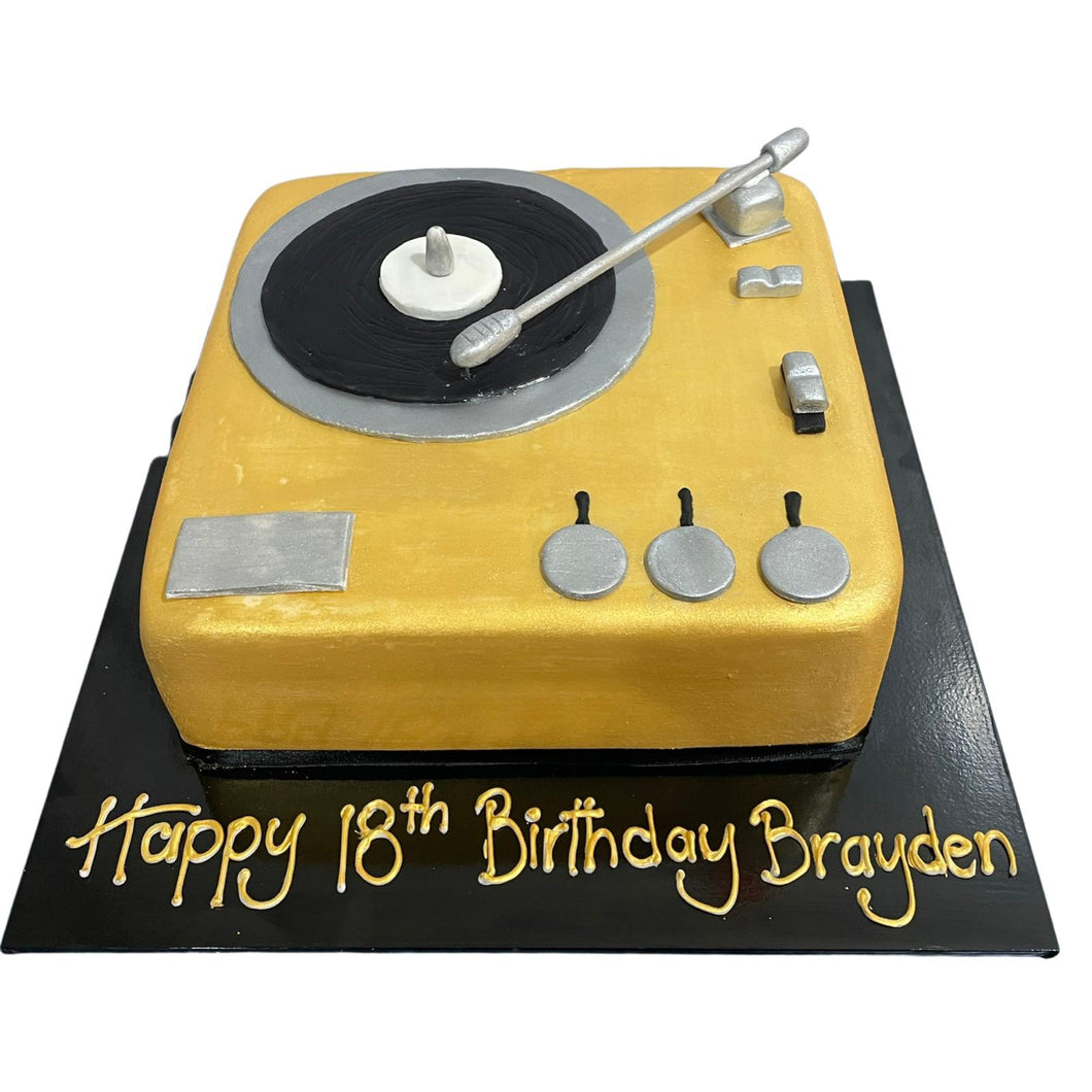 Golden Record Player Cake