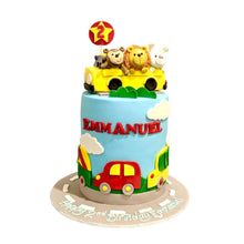 Load image into Gallery viewer, School Bus Animal Safari Tall Cake
