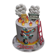 Load image into Gallery viewer, Transformer Fireman Themed Tall Cake
