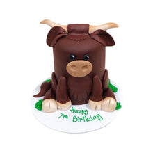 Load image into Gallery viewer, Cute Bull Sit Cake
