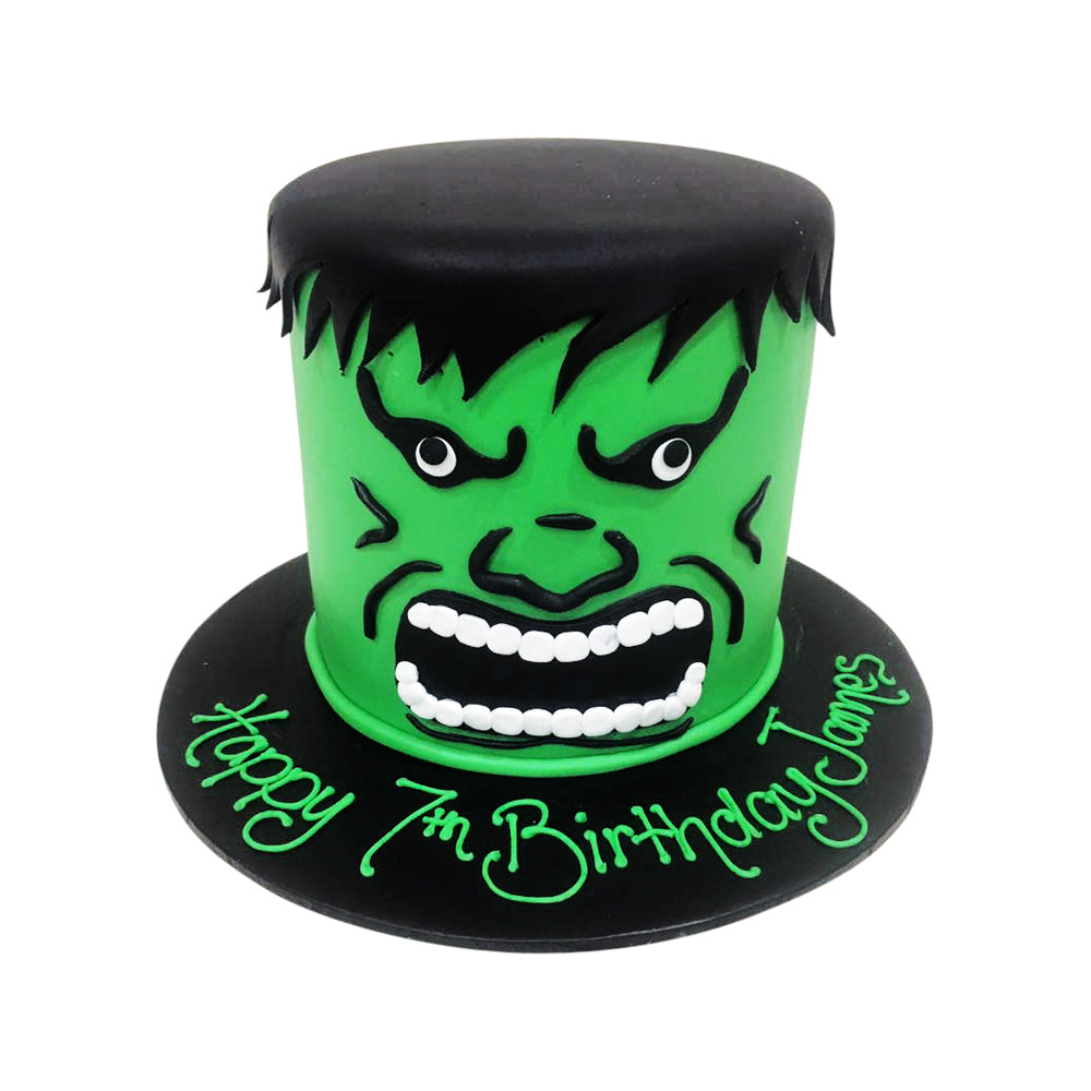 Hulk Comic Face Cake