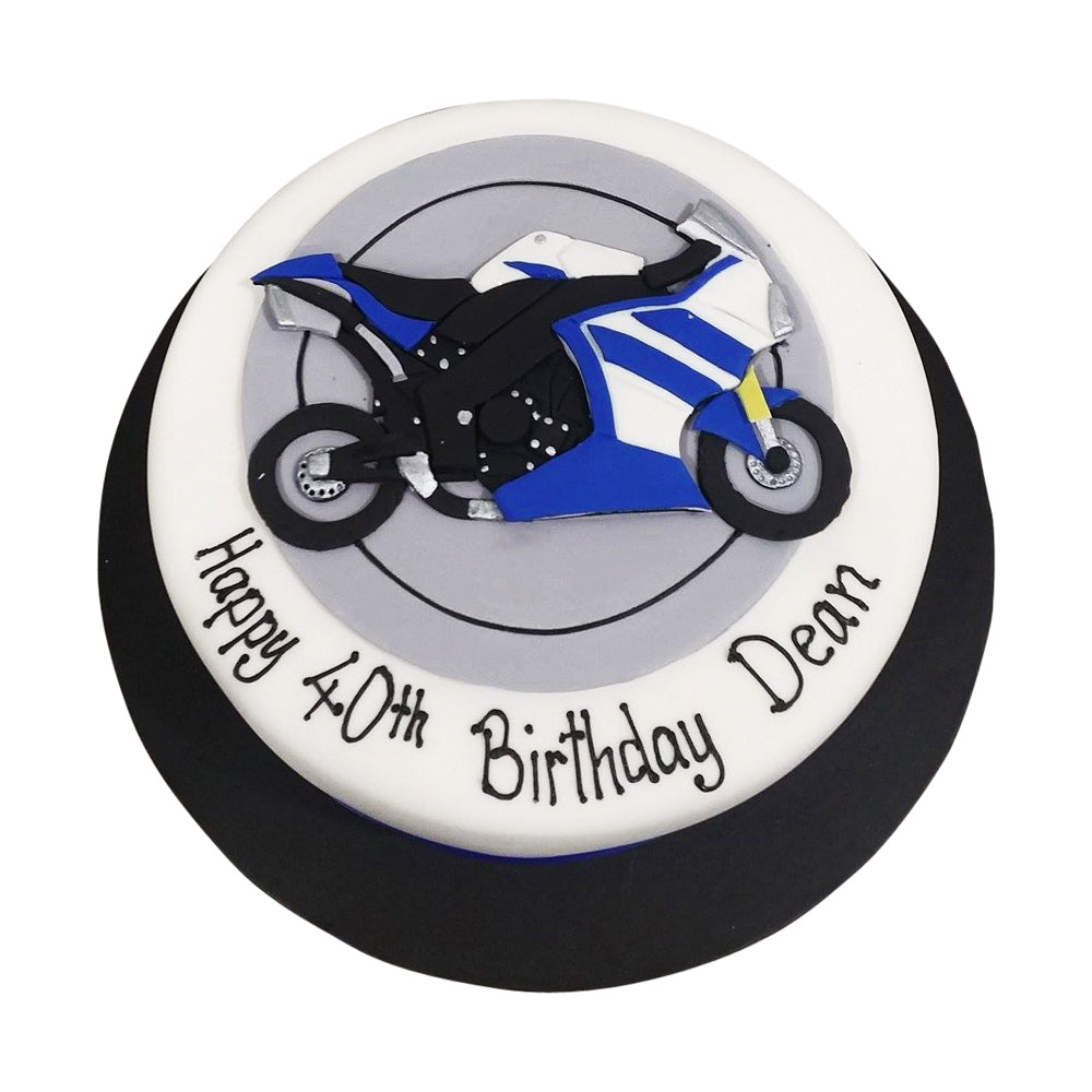Blue Motor Bike Cake