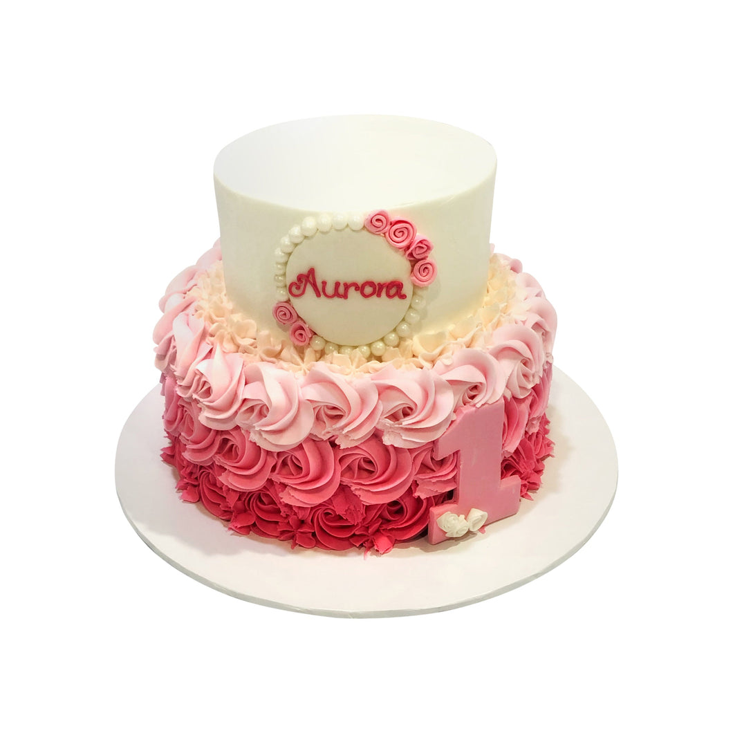 2 Tier Rosette Cake