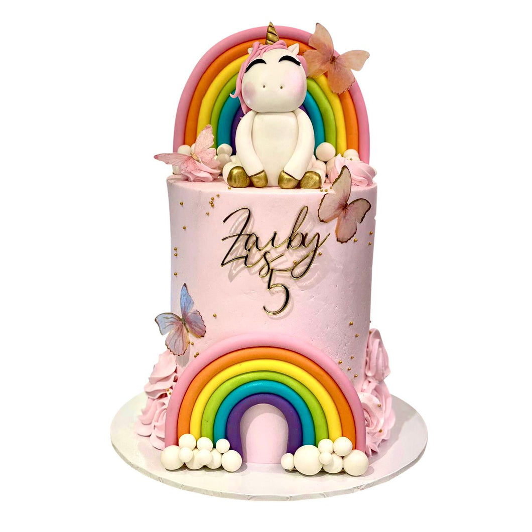 Unicorn & Rainbows Themed Cake