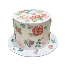 Load image into Gallery viewer, Painted Flowers Theme Cake
