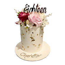Load image into Gallery viewer, White Gold &amp; Flowers Cake
