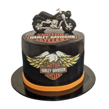 Load image into Gallery viewer, Harley Dadivdson Themed Tall Cake
