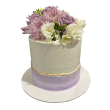 Load image into Gallery viewer, White and Purple Luxe Cake
