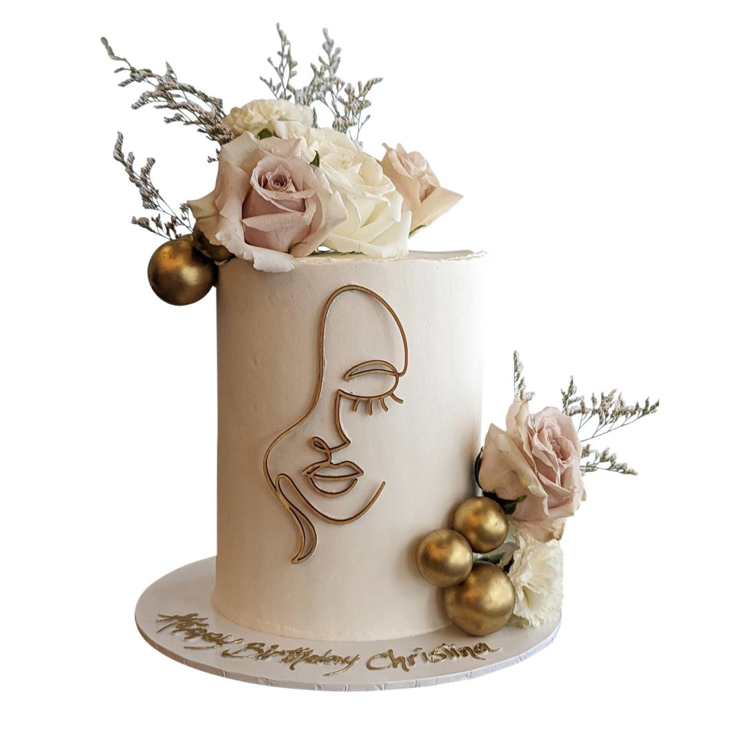 Face Silhouette Tall Cake (2)