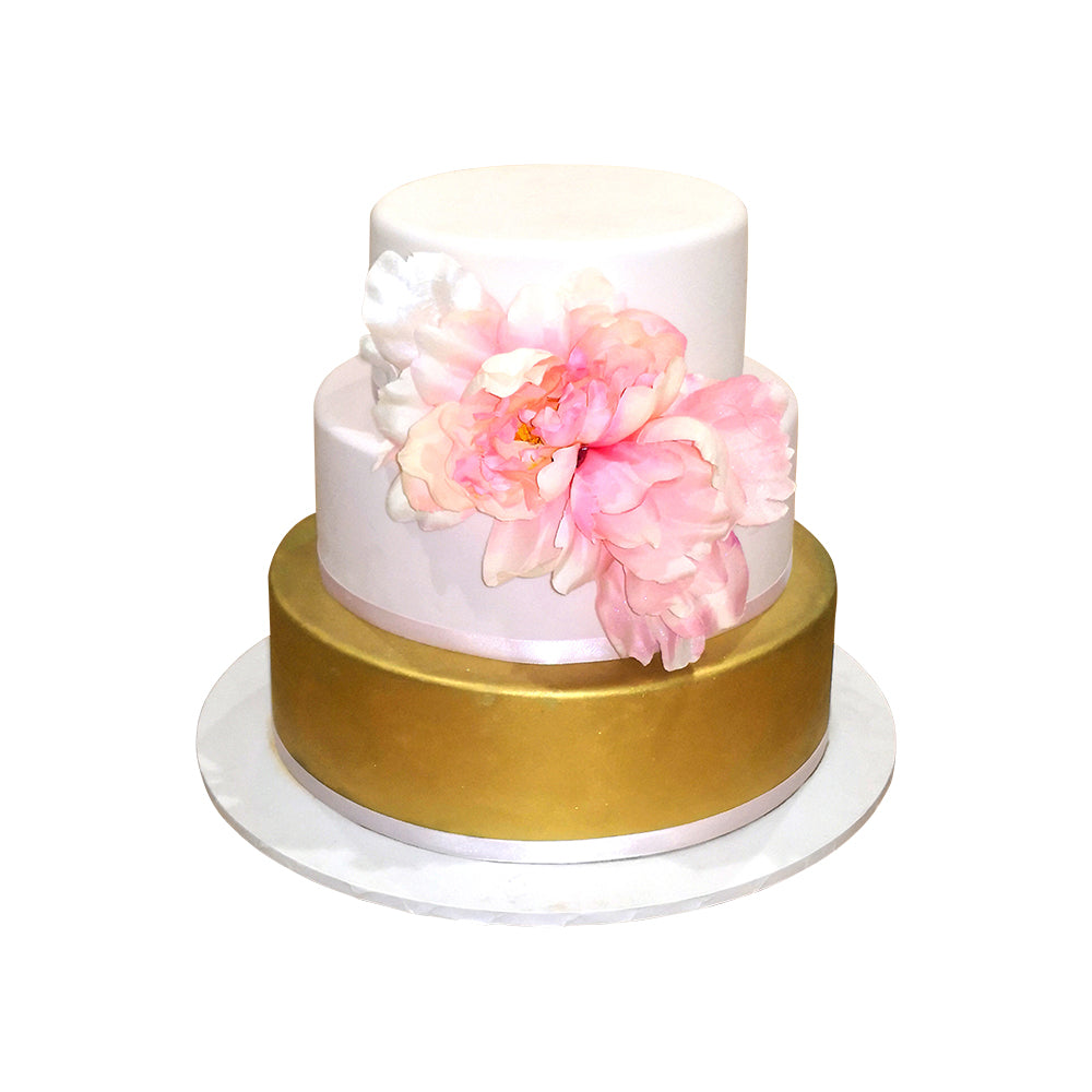 Gold & Pale Pink Cake